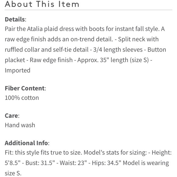 William Rast Atalia Plaid Raw Edge Dress L NWT - Picture 8 of 8